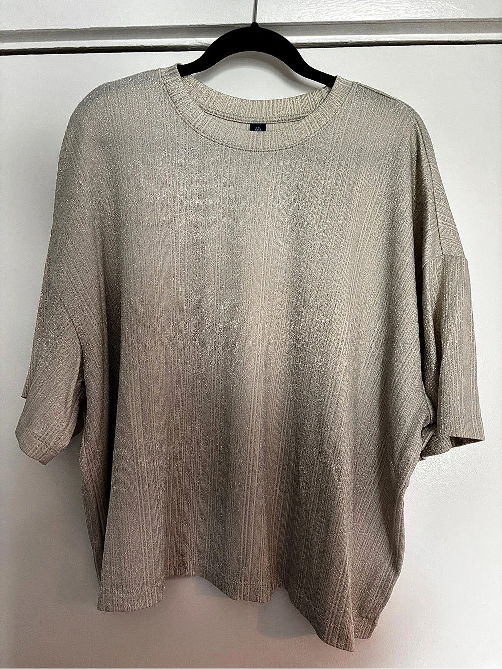 Old Navy Metallic Ribbed Short Sleeve Top XXL Tall